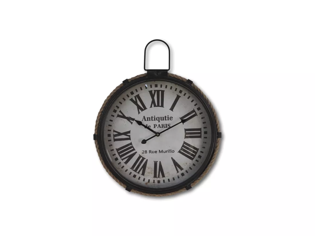 Roman - Horloge murale - fer - noir - 47 x 7 x 47 cm