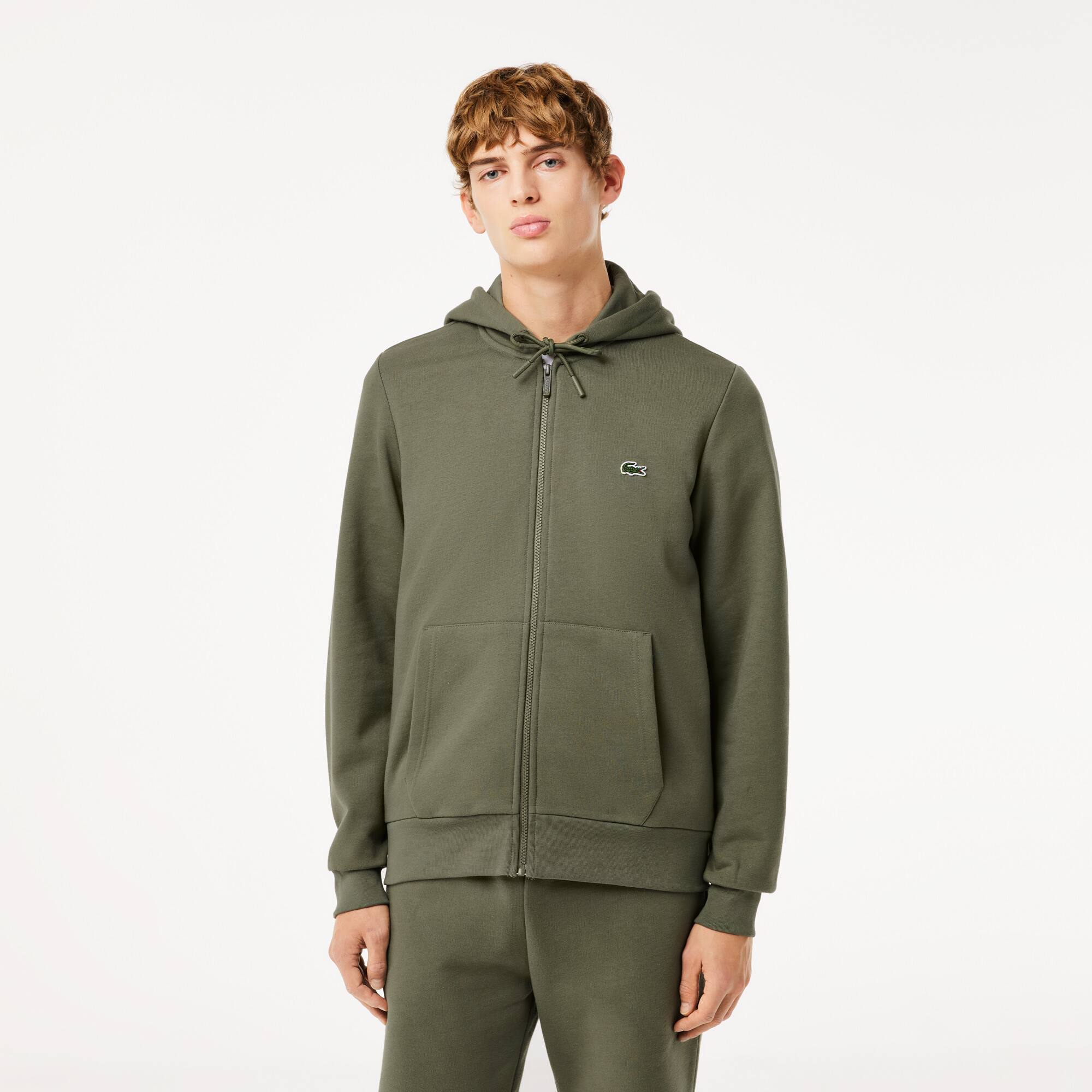 Sweatshirt Jogger zippé homme en molleton Lacoste avec poche kangourou Sweatshirts - Vert - Lacoste - Homme