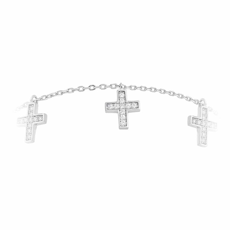 Bracelet Argent Charms Santa Sertie De Zirconium Blanc