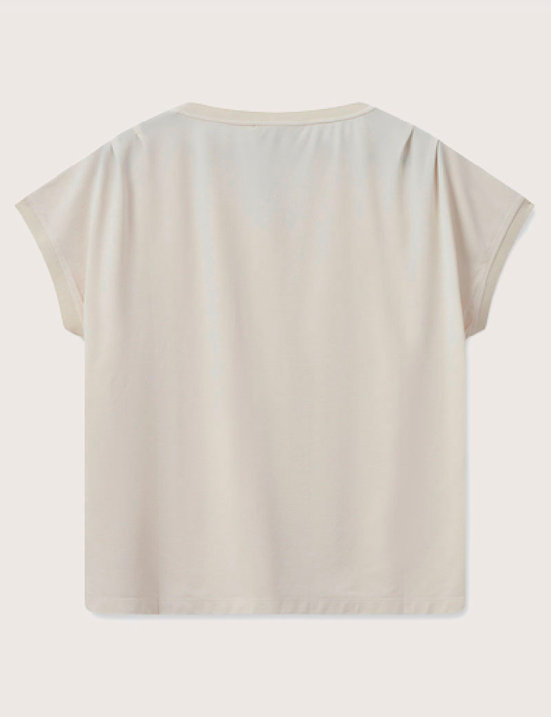 MOS MOSH T-SHIRT FEMME COL TEKIS ECRU