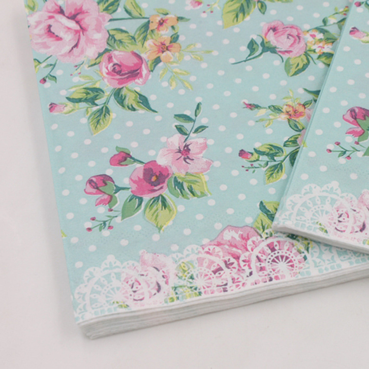 (40er Set) 33x33cm Einweg Servietten Party Tisch Dekoration - Rosen