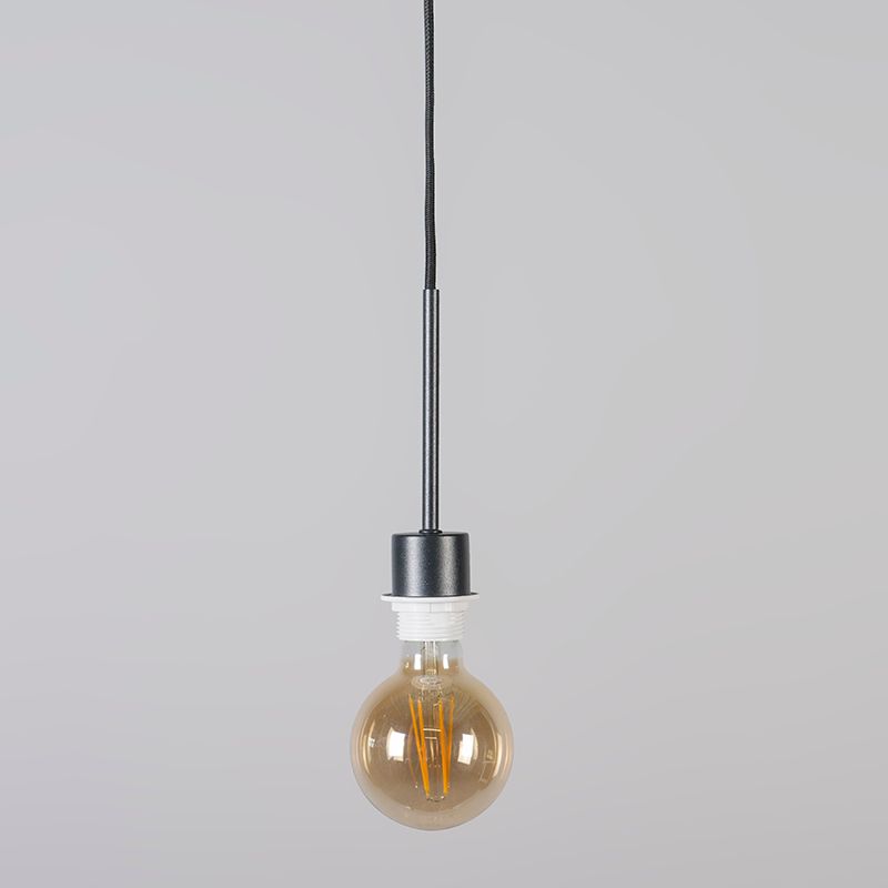 Moderne hanglamp zwart met kap 45 cm taupe - Combi 1