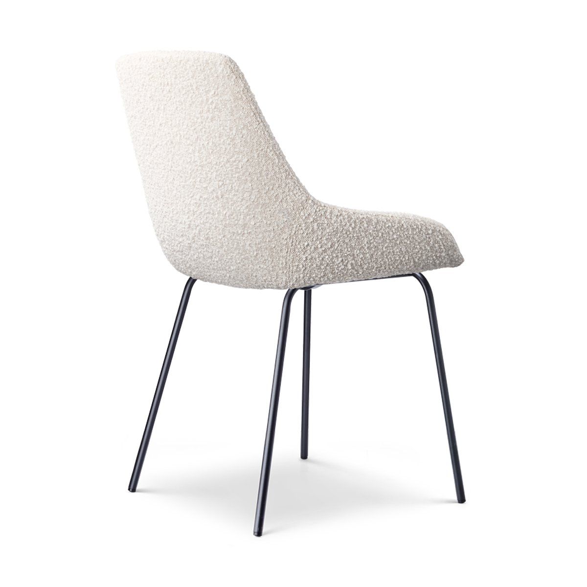 Eetkamerstoel Nora-Isa bouclé beige - zwart - set van 2