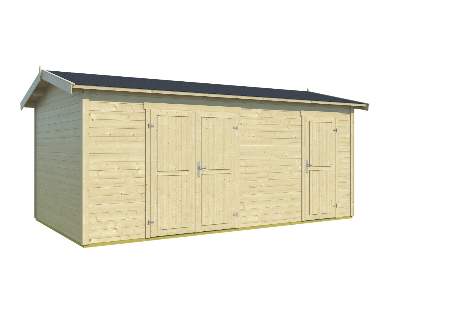 Gartenhaus TUVALU XL - naturbelassen - Fichte massiv - 500x300 cm