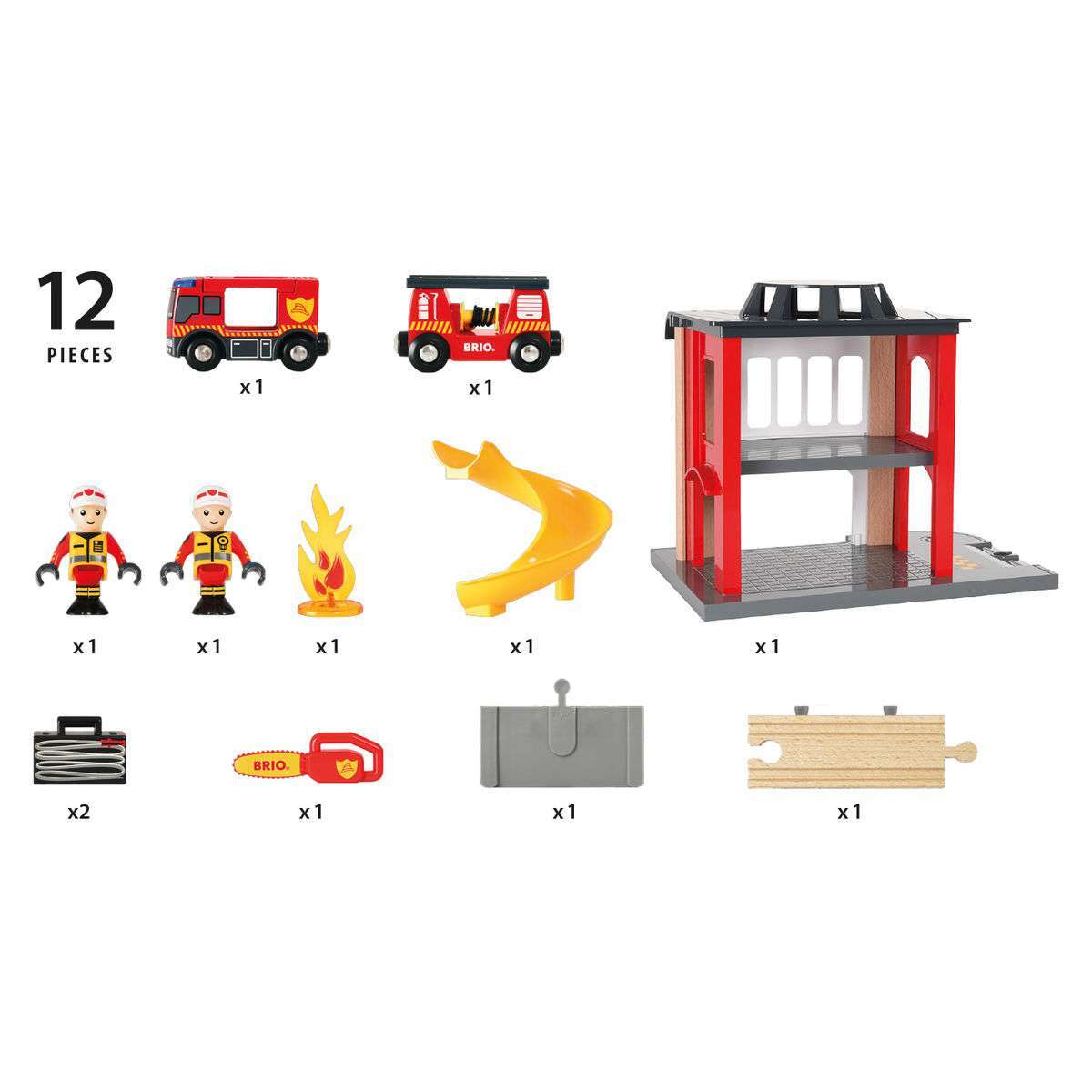 BRIO Spiel Große Feuerwehr-Station mit Einsatzfahrzeug
