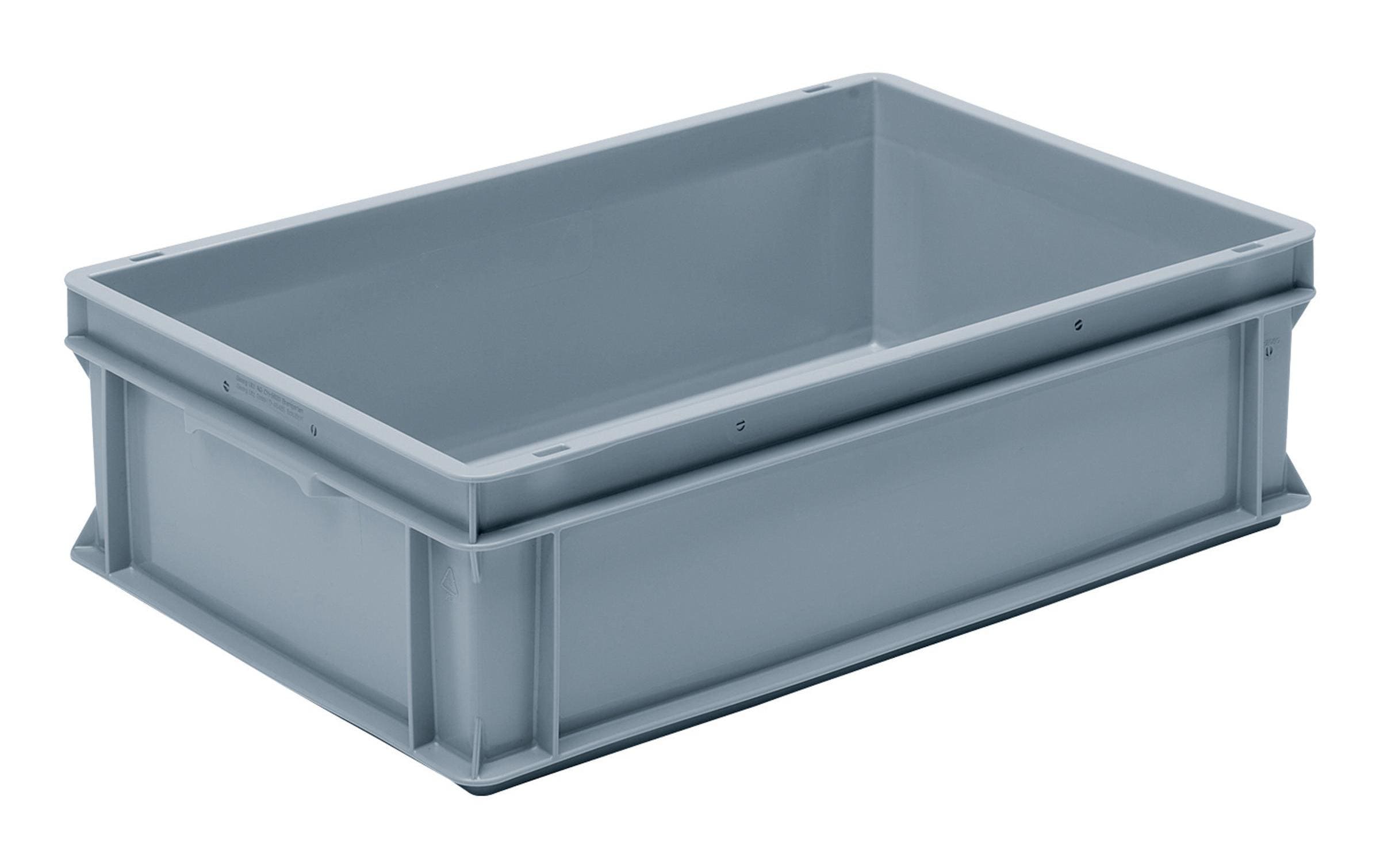 Stapelbehälter RAKO 600x400x170 GrauStapelbox mit Muschelgriffen, 1 Stück, grau