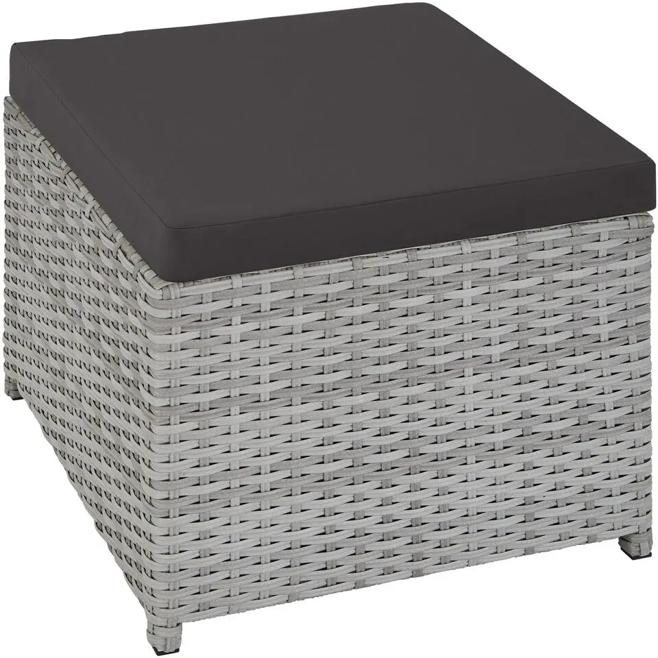 tectake Wicker tuinset Manhattan 4 4 1 met aluminium frame en beschermhoes