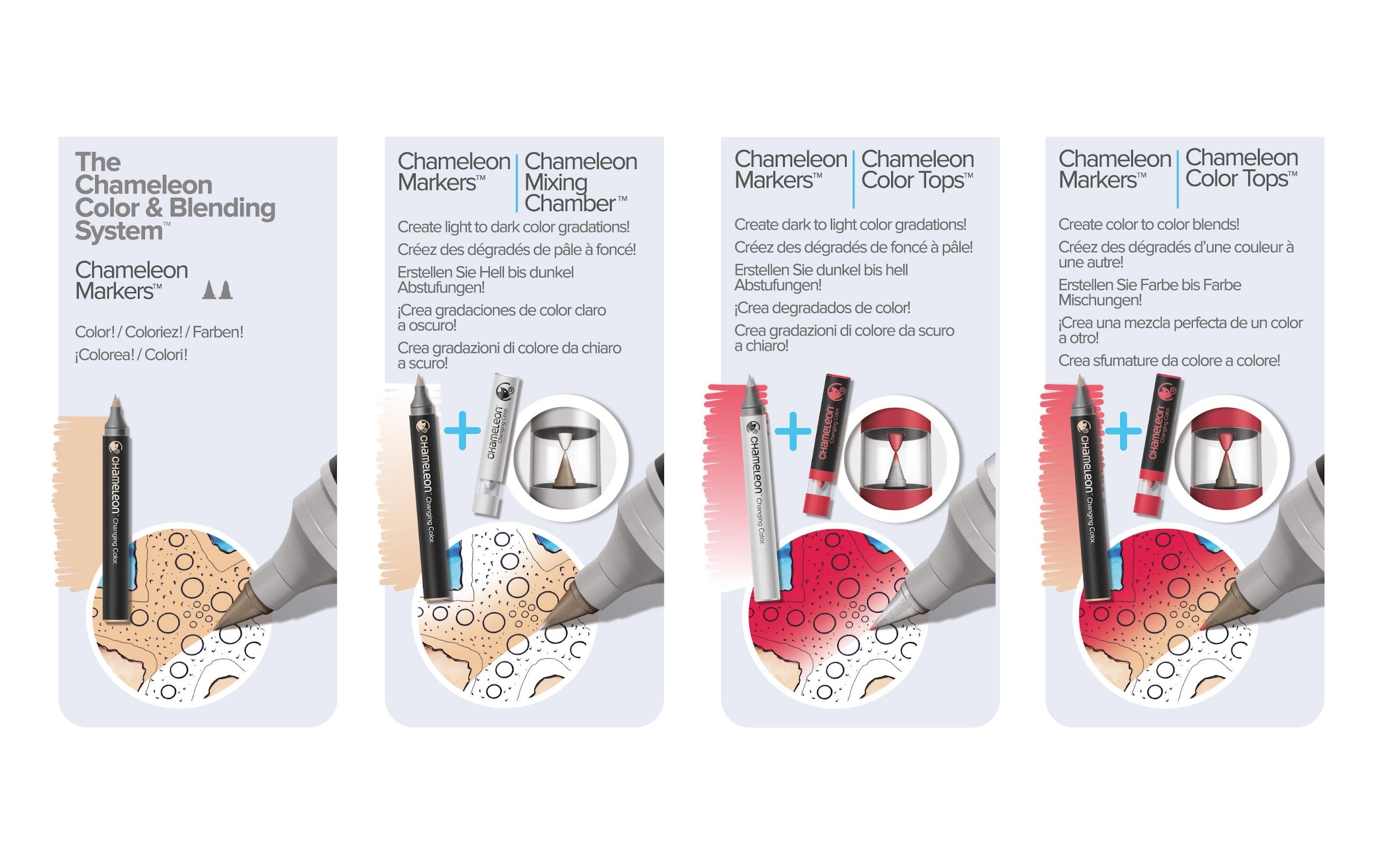 Tintenroller »Chameleon Chameleon Brus SET 2« 3D-Effekt, Farbwechsel, Verwischbar, Wasserfest