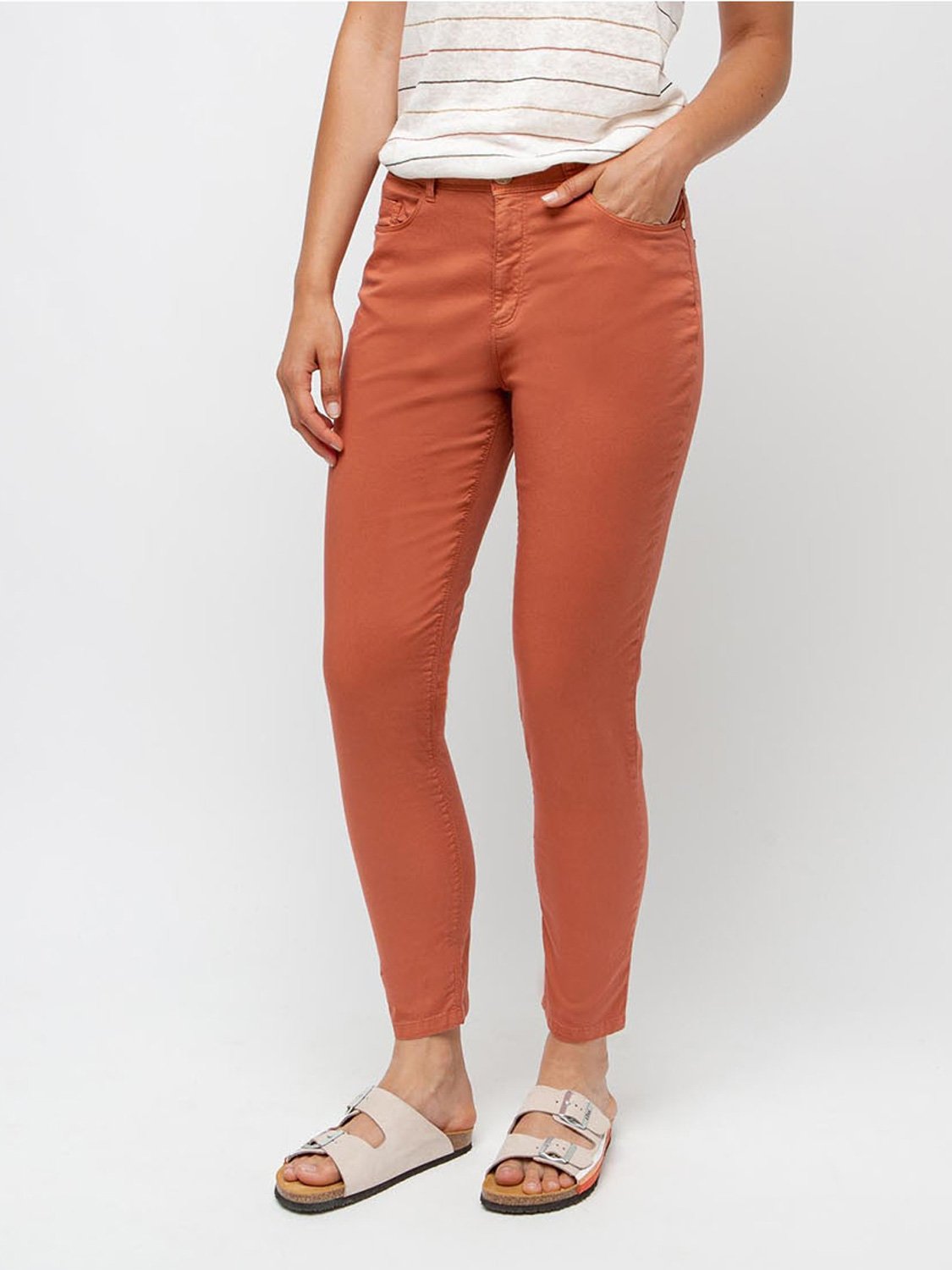 Pantalon Femme 7\/8 Coton Biologique Orange