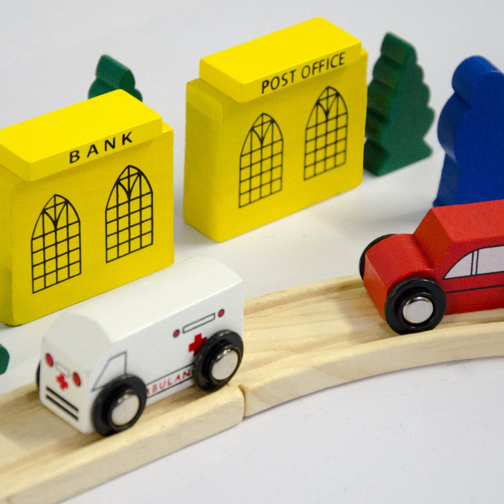 96 Teile XXL Holzeisenbahn Set - 6m Schienen - Holz Eisenbahn Kinder Spielzeug