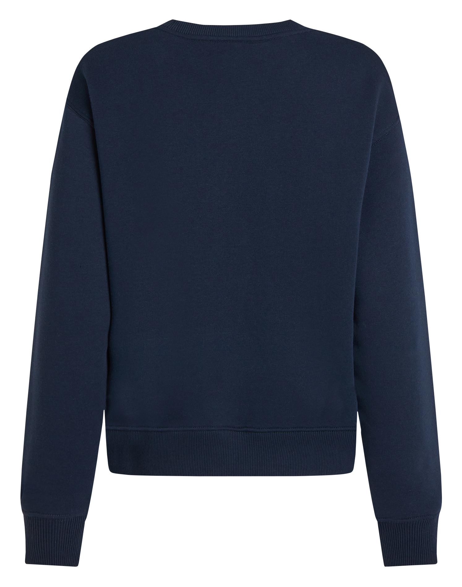 Sweat col rond en coton mélangé droit | Bleu