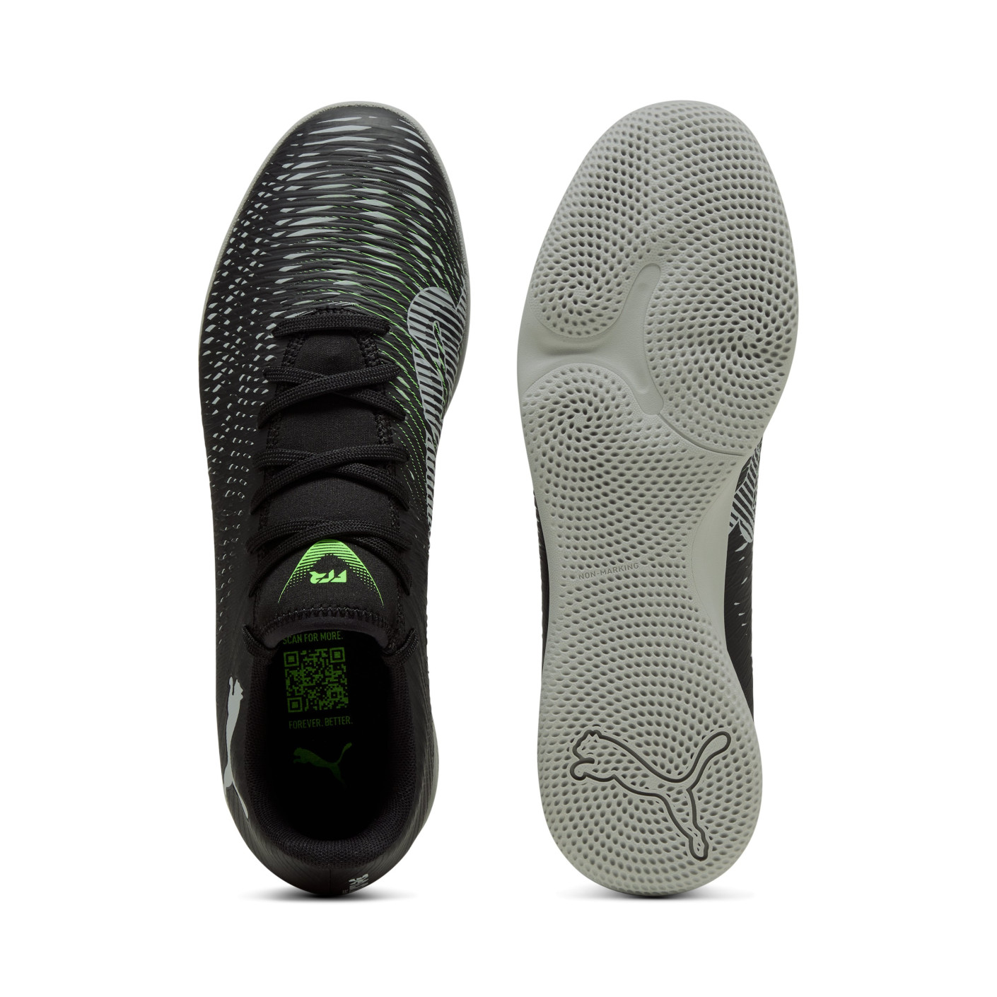 PUMA Future 8 Play Zaalvoetbalschoenen (IN) Zwart Grijs Groen