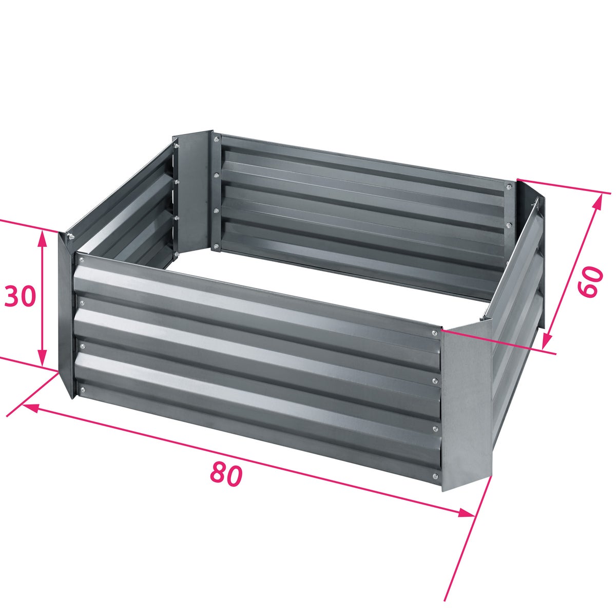 Verhoogd tuinbed tectake Valeriana van gegalvaniseerd staal 80 x 60 x 30 cm