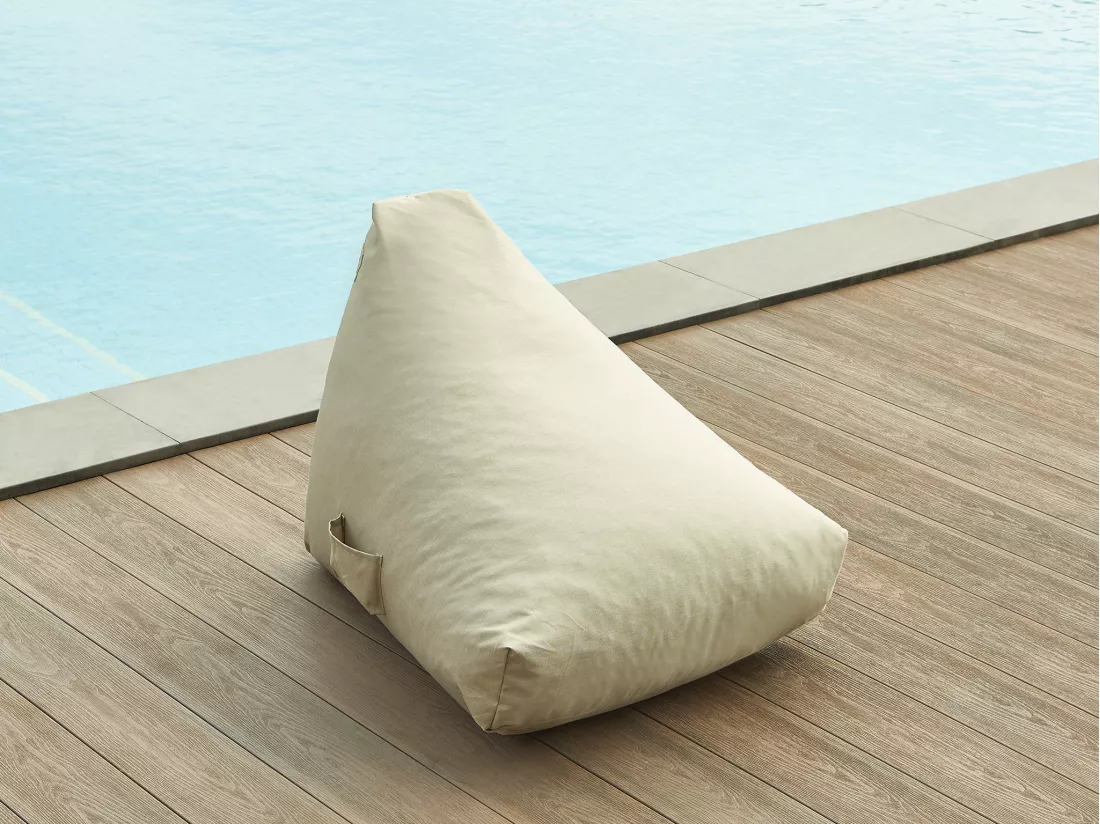 Pouf poire de jardin en tissu - Beige - KURUBI de MYLIA
