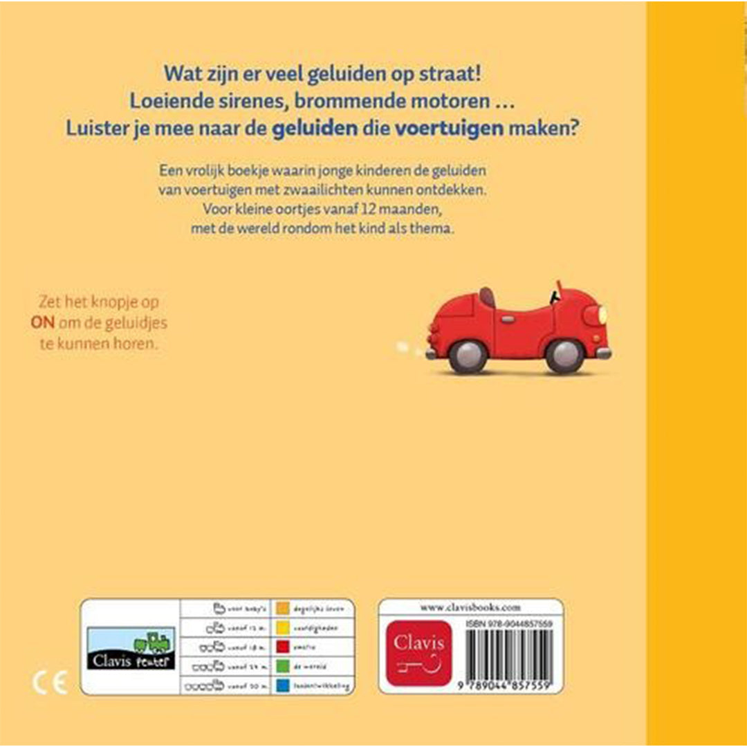 uitgeverij clavis geluidenboek dag brandweerwagen en andere voertuigen