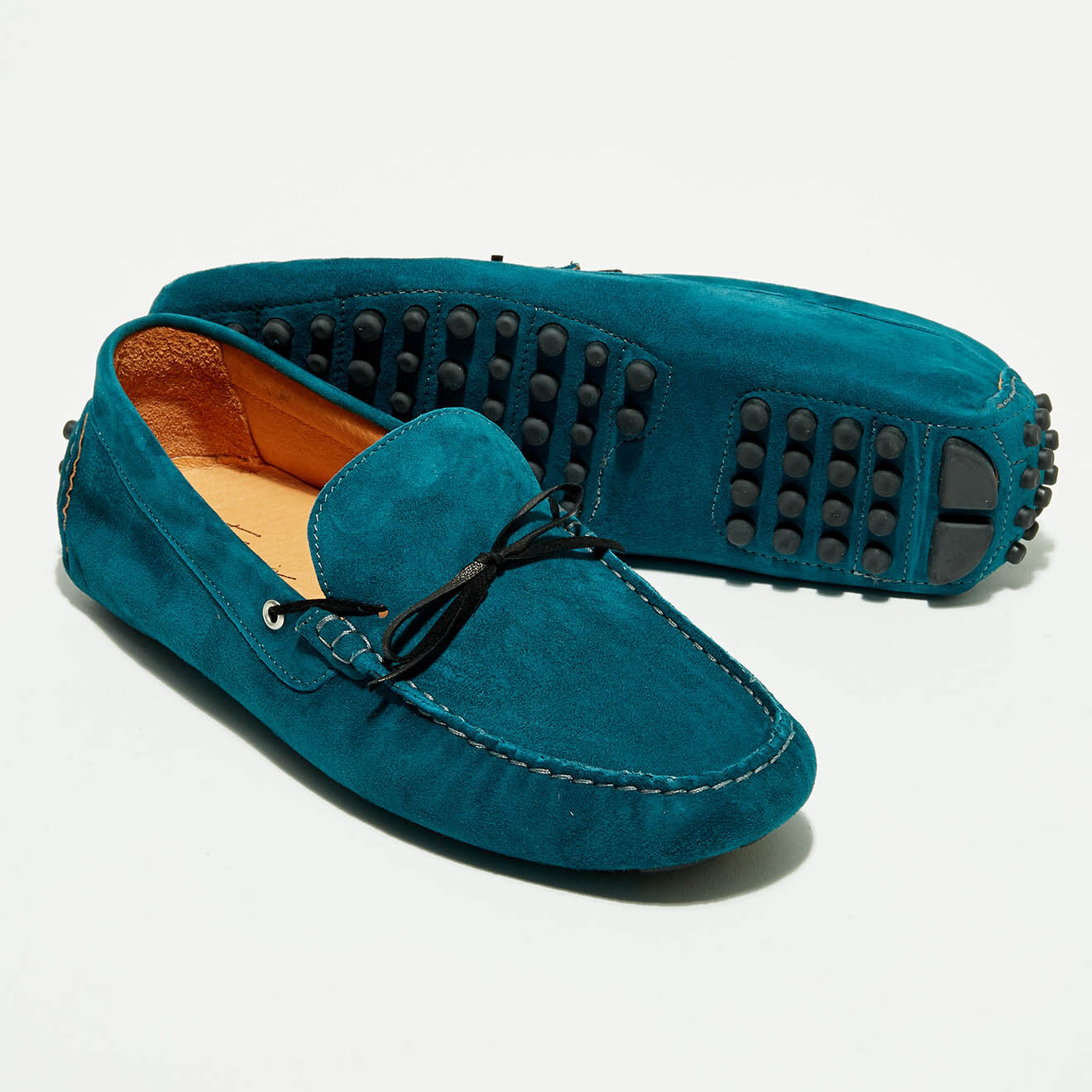 Flavio Création Mocassins en Velours de Cuir Miguel bleu foncé/noir