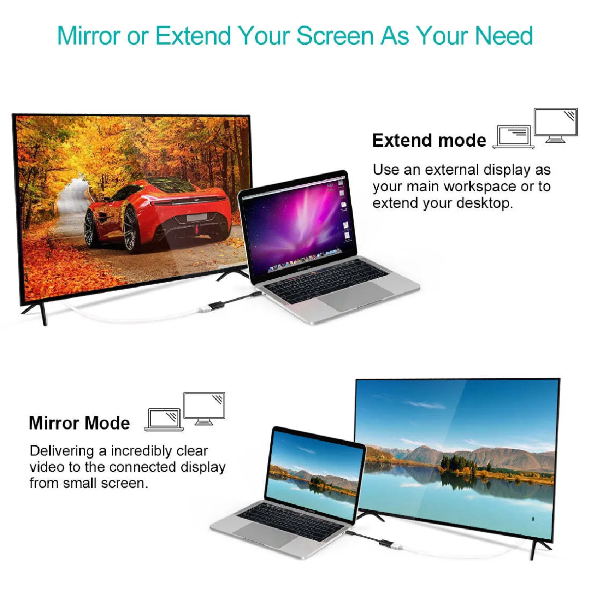 Adaptateur USB C vers HDMI 4K Thunderbolt 3
