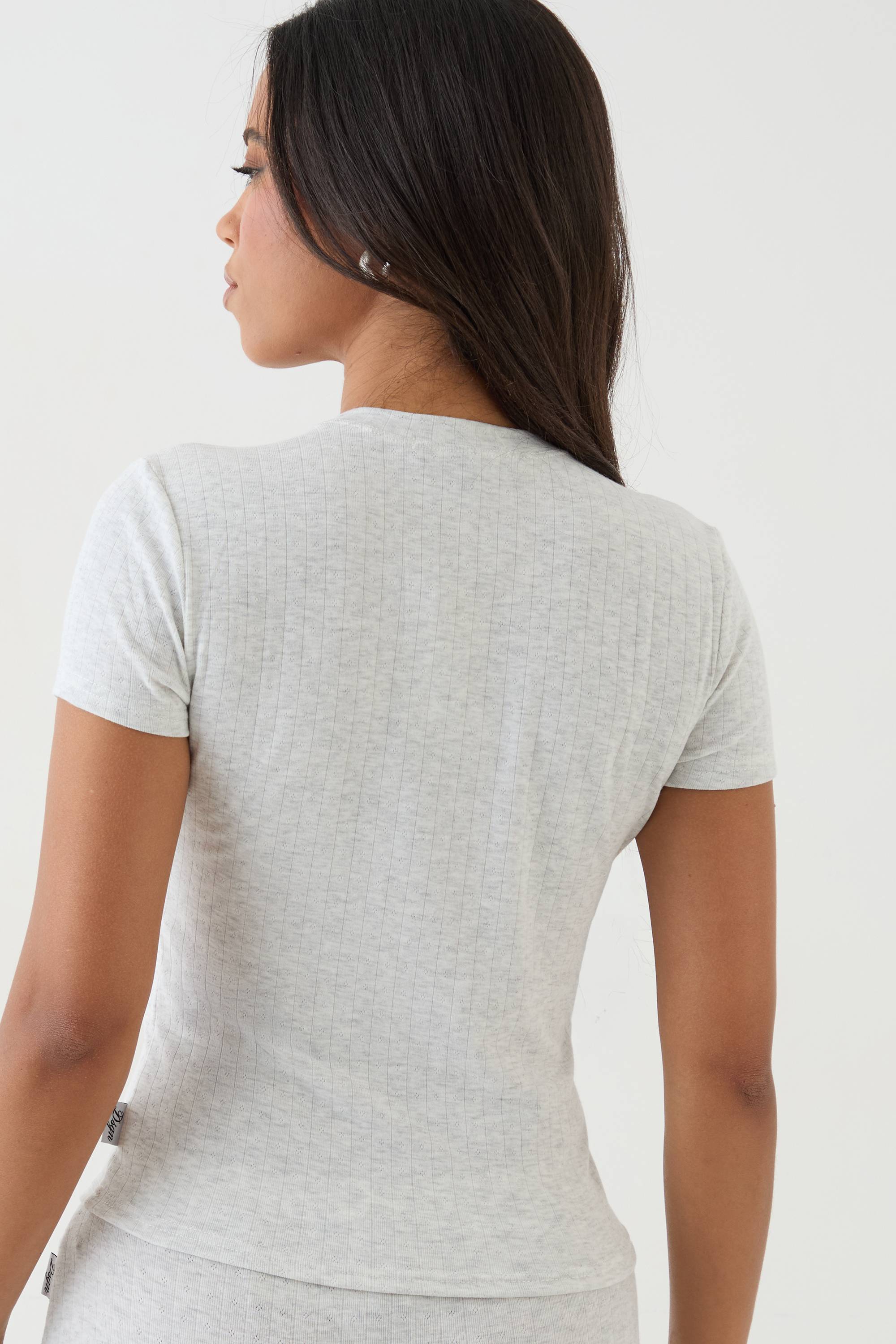 T-shirt Ajusté En Maille Ajourée Dsgn Studio