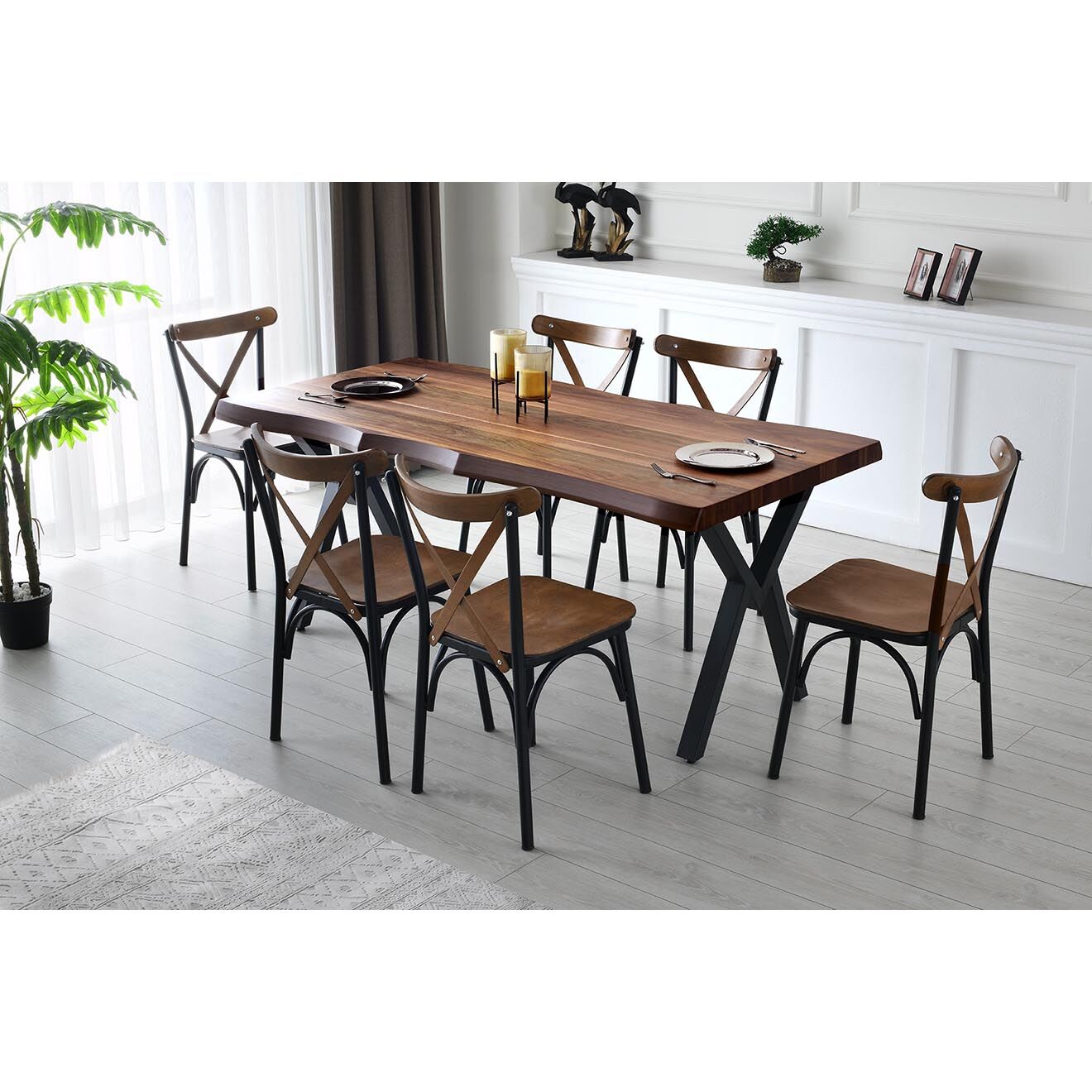 Homitis Table de salle à manger Milano beige - 180x75x80 cm