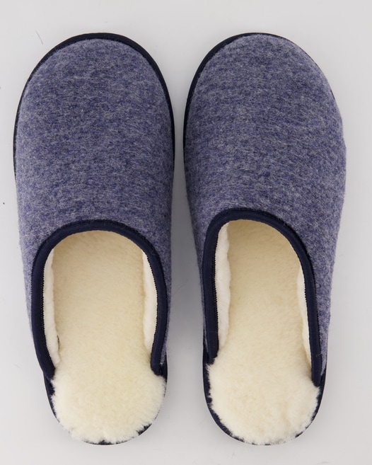 Fellhof Trendy Filz Hausschuhe in Blau
