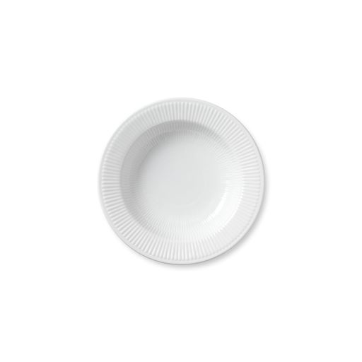 Royal Copenhagen Hvid Riflet Pastatallerken, Hvid, Ø30 cm