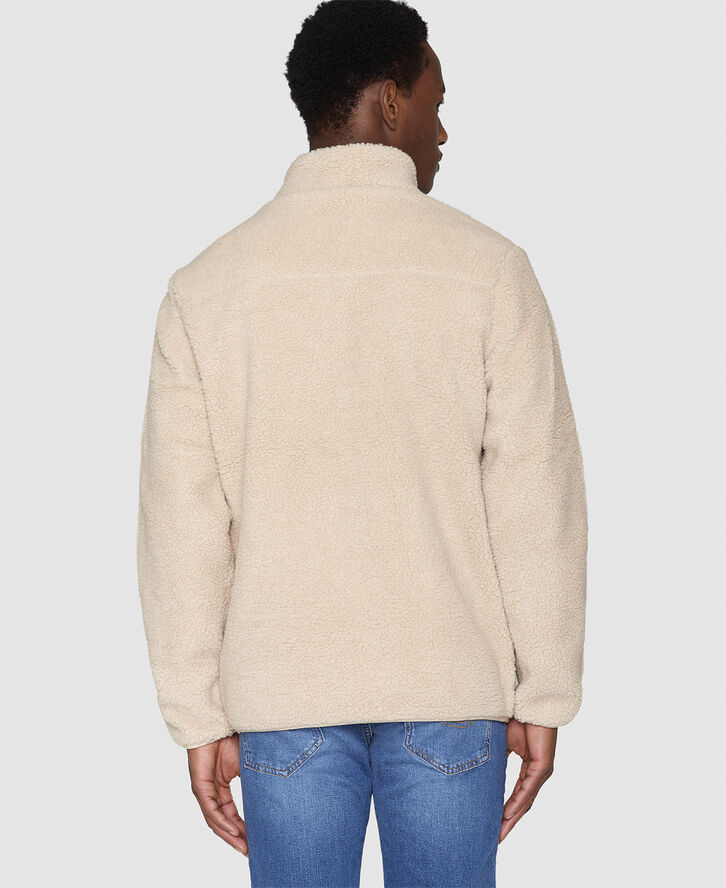 Knowledge Cotton Apparel Teddy fleede zip sweat - GRS/Vegan Item colour