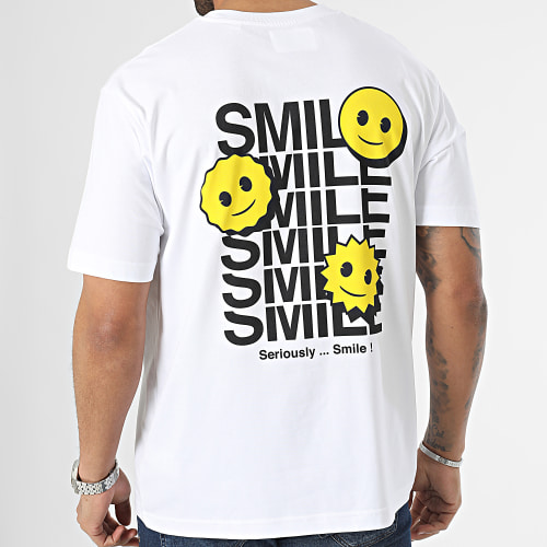 Tee Shirt Oversize Large Smile Blanc