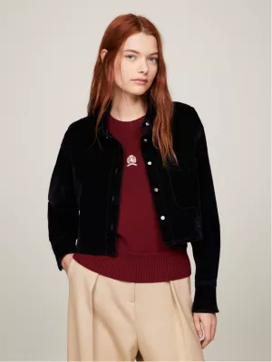 Camisa cropped de veludo jeans Crest