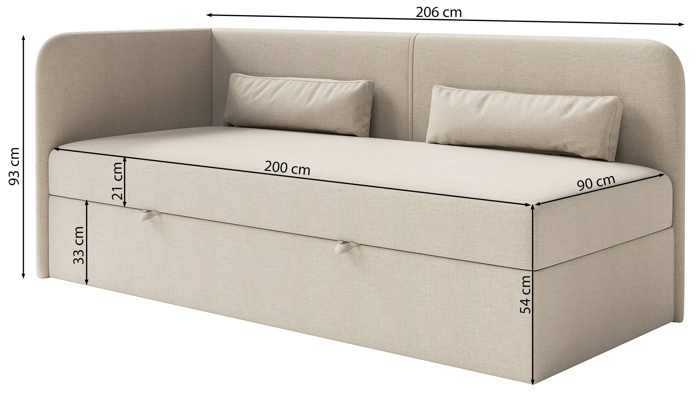 NADUVI Collection Jeugdbed Cambrils chenille links 90 x 200 cm met