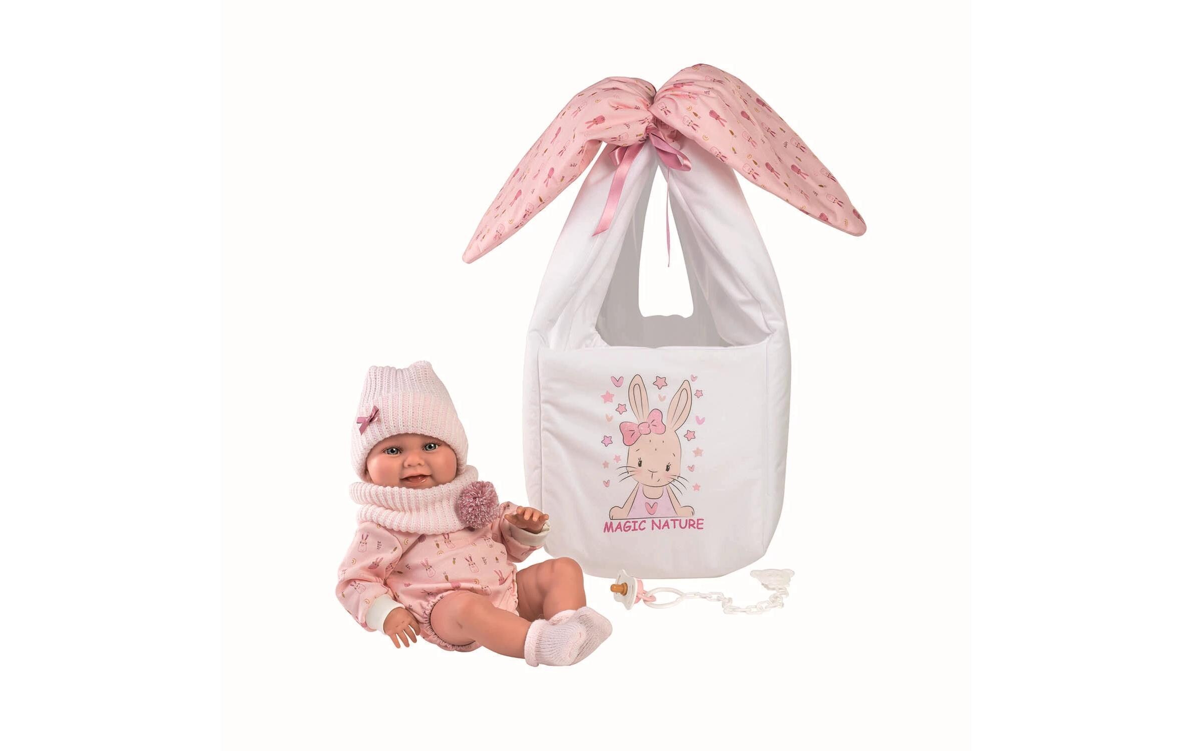 Babypuppe Nica mit Tragetasche 40 cmNewborn-Puppe mit weichem Stoffkörper