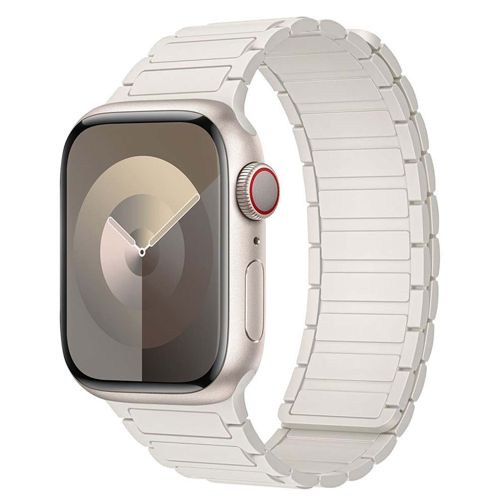Apple Watch (49/46/45/44 mm) Silikon Armband mit Magnetverschluss (Gelenkumfang: 175 - 240 mm) - Hellgrau