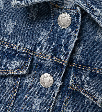 Name It Denimjakke - NkfPhine - Dark Blue Denim m. M?nster