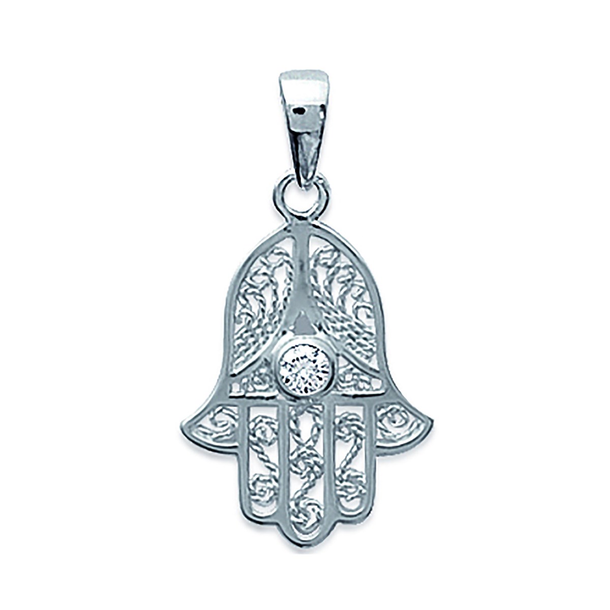 Pendentif Brillaxis main de fatma empierré argent
