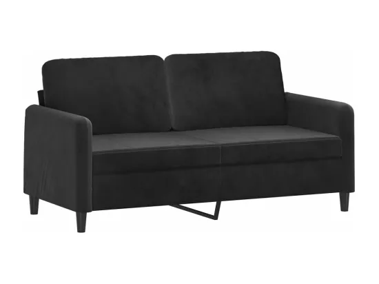 Canapé à 2 places Noir 140 cm Velours