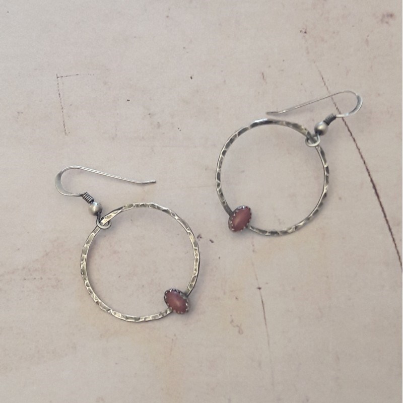 Créoles Axé Rhodonite Argent 925
