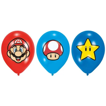 amscan 6 Luftballons Super Mario 27,5 cm