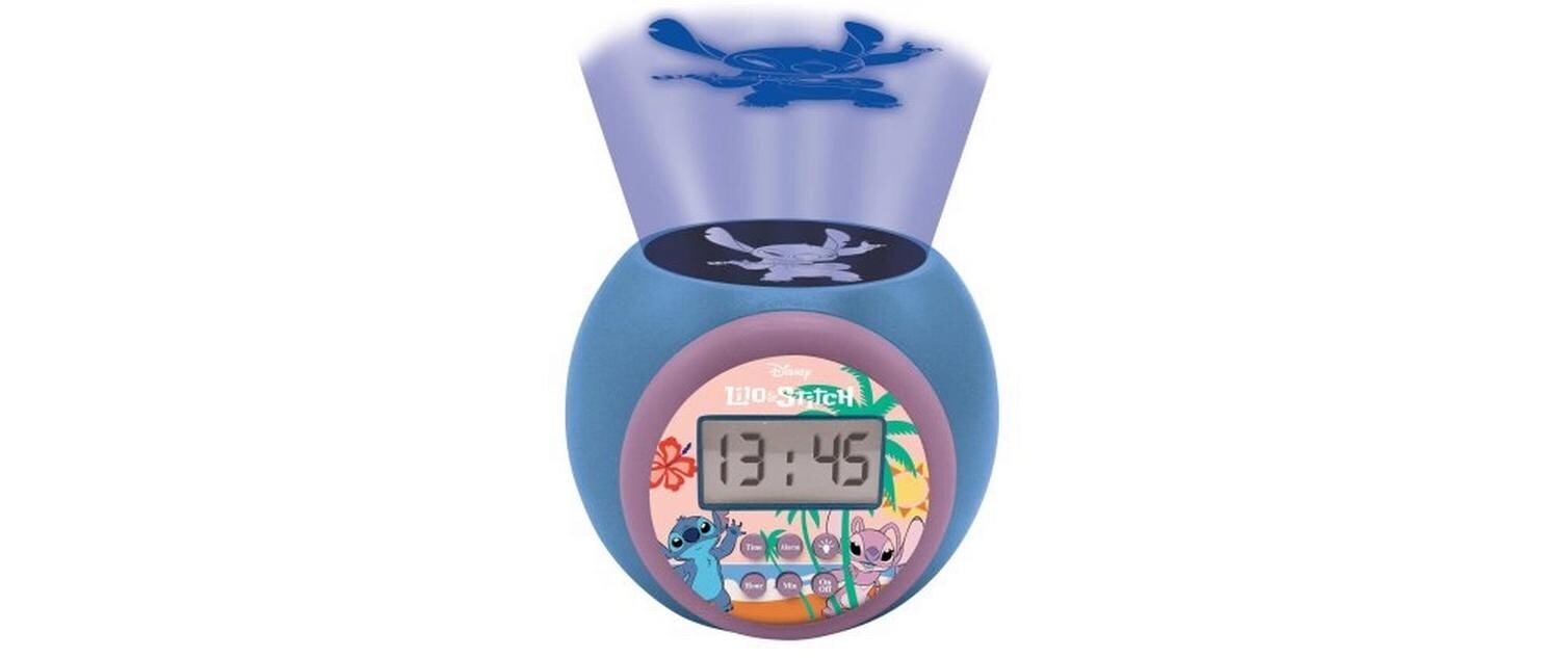 Projektor-Wecker StitchRundlicher Disney Stitch Wecker mit LCD-Anzeige