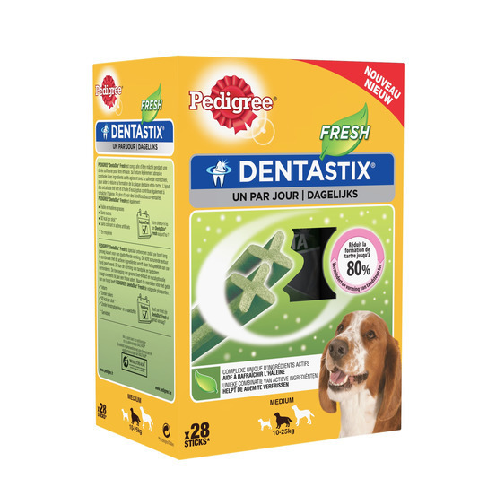 Pedigree Dentastix Fresh pour chien de 10 à 25 kg : 28 sticks 720gr
