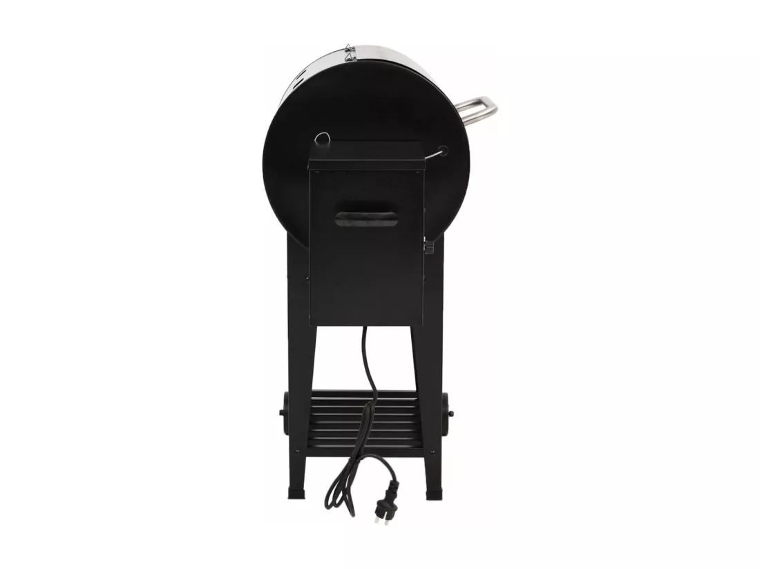 Gril à granulés avec étagère inférieure noir 94 cm fer