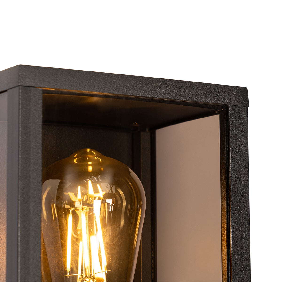 Buitenwandlamp, zwart met rookglas, 26 cm, IP44 - Charlois