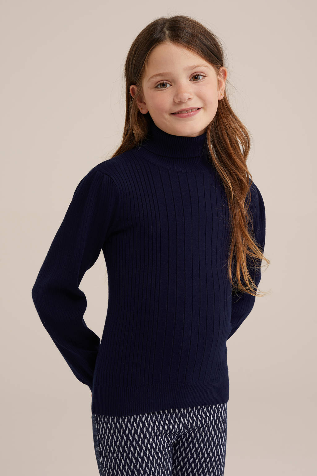 WE Fashion coltrui donkerblauw