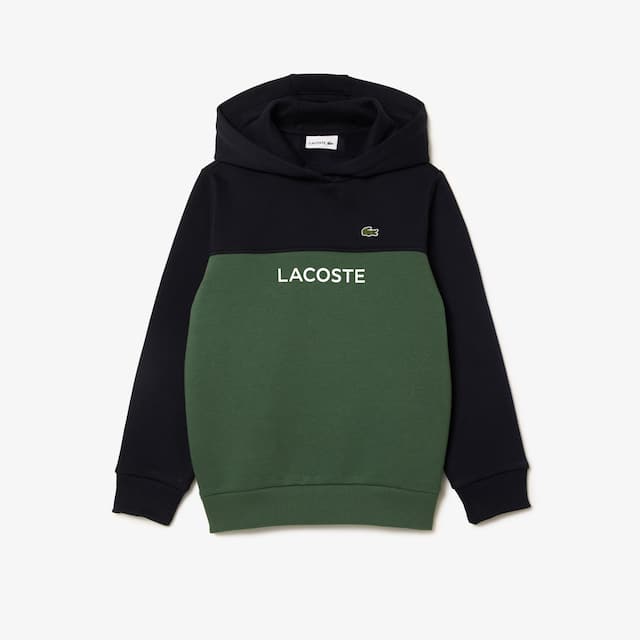 Sweatshirt à capuche enfant Lacoste en molleton coton biologique Pullovers & Sweatshirts - Bleu - Lacoste - Enfant