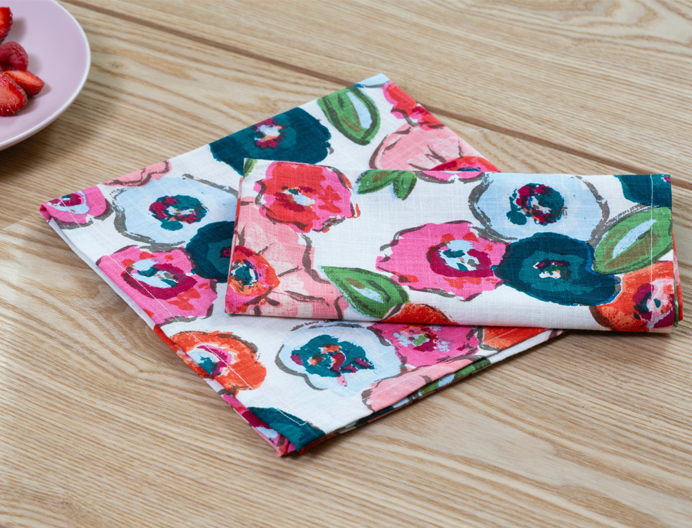 Lot de 2 serviettes de table-Sorbets de fleurs