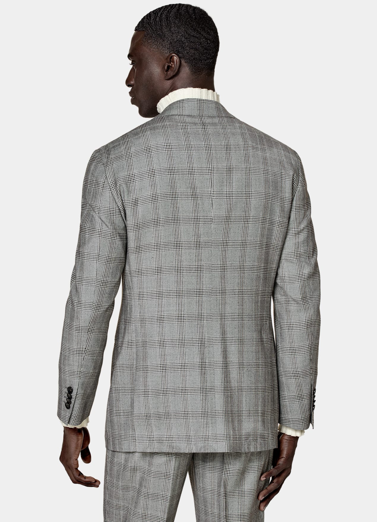 Costume Roma coupe Relaxed gris moyen à carreaux