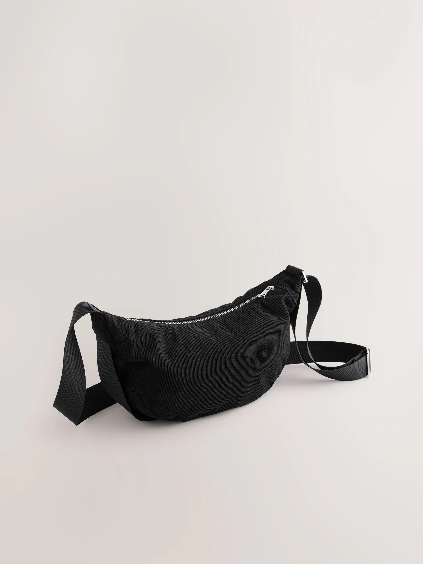 Zwart - Cord Effect Sling Bag