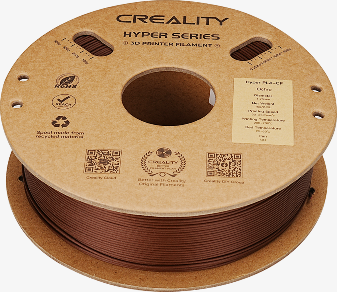 Creality  Hyper PLA-CF Ochre, 1,75 mm / 1000 g    Kohlefaserverstärktes PLA-Material