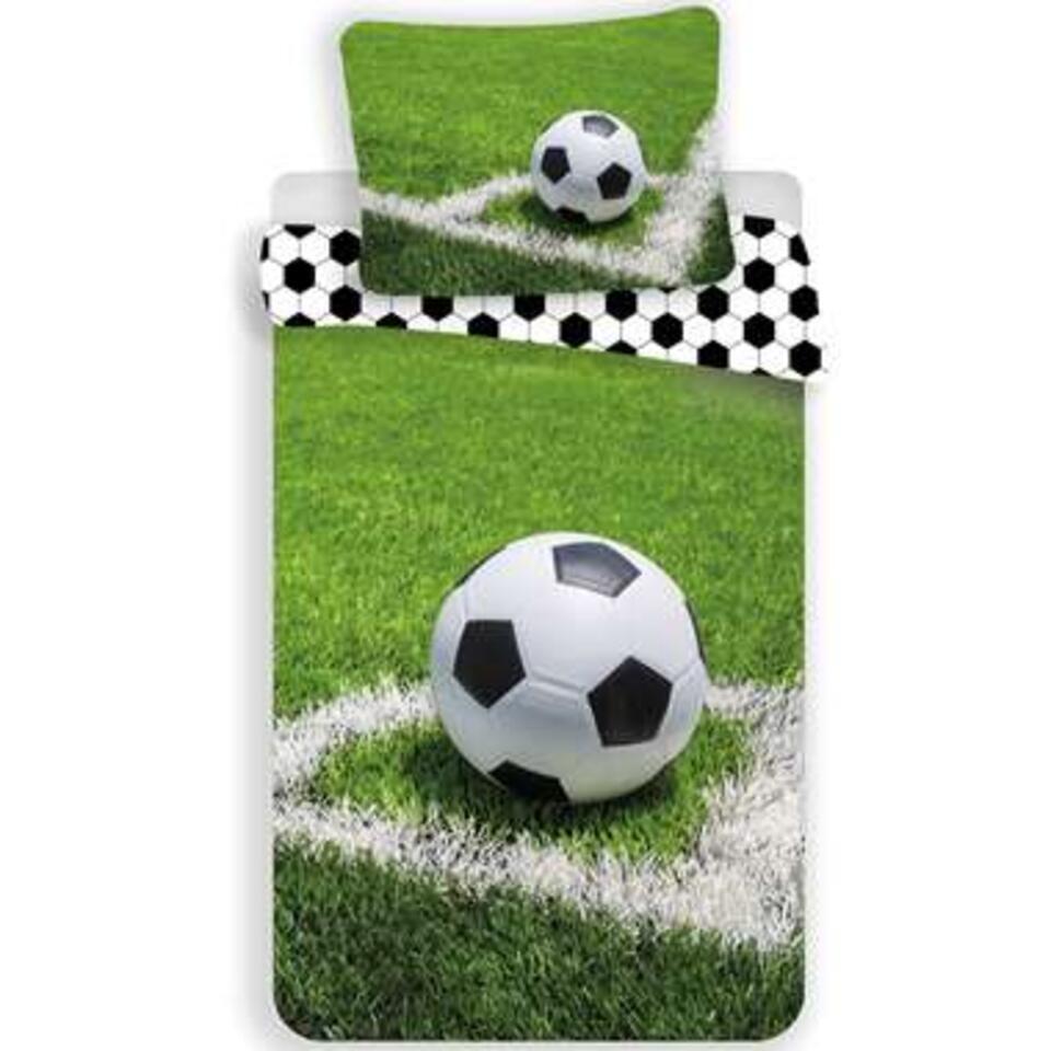 Voetbal Dekbedovertrek Corner - Eenpersoons - 140 x 200 cm - Groen