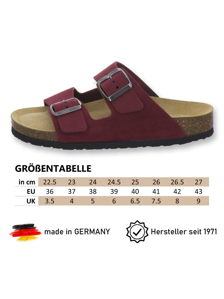 Pantoletten Damen Zweischnaller beere