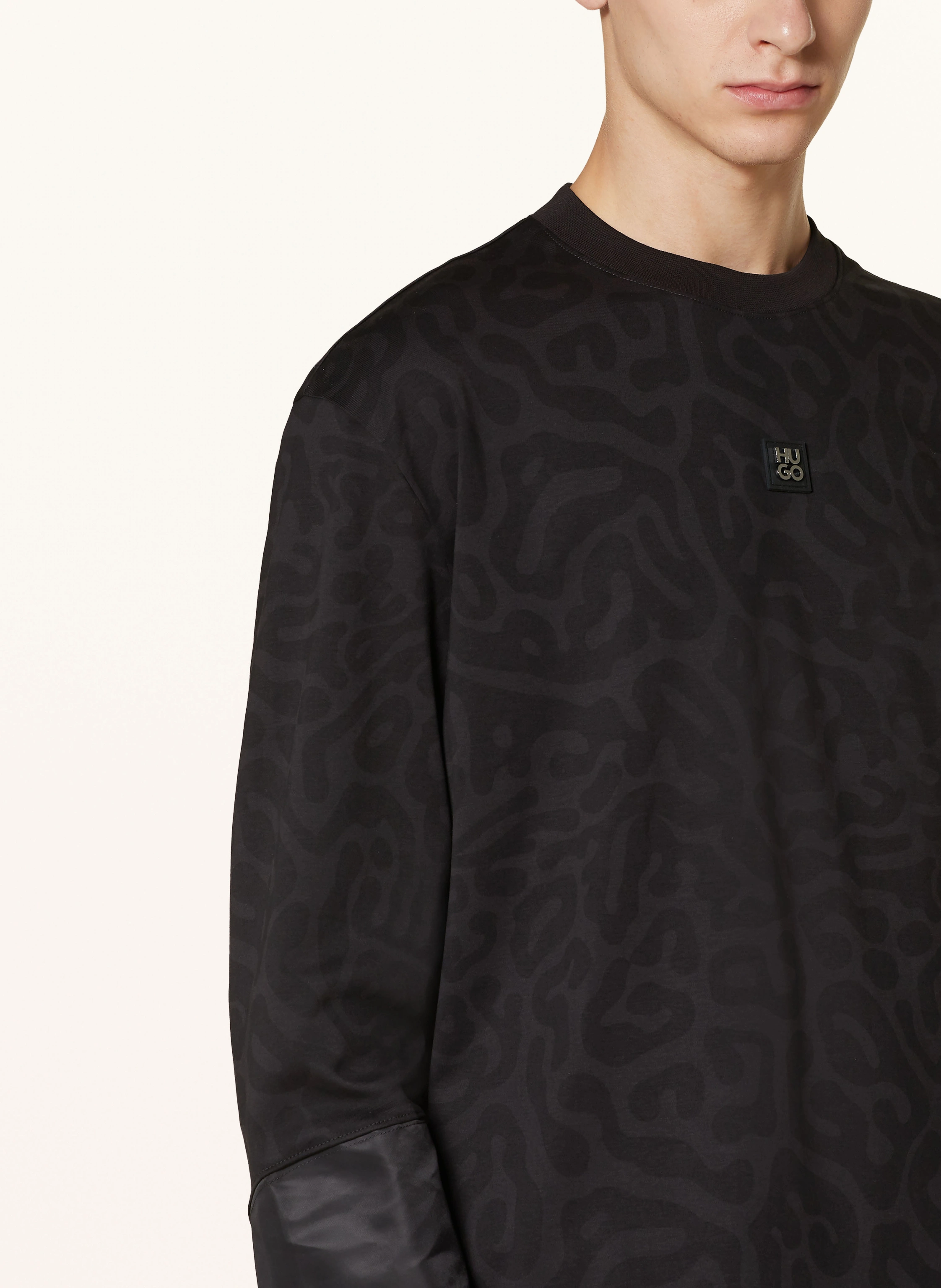 HUGO Longsleeve DABYUNO im Materialmix