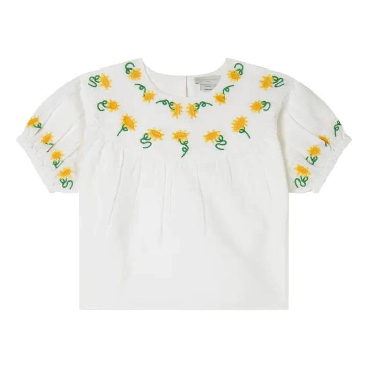 Stella McCartney Kids Blouse Broderie Fleur | Blanc